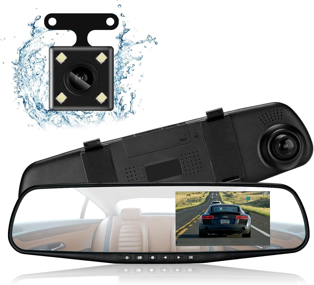 Mirror Dash Cam Front and Rear Car Camera